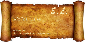Sápi Lina névjegykártya
